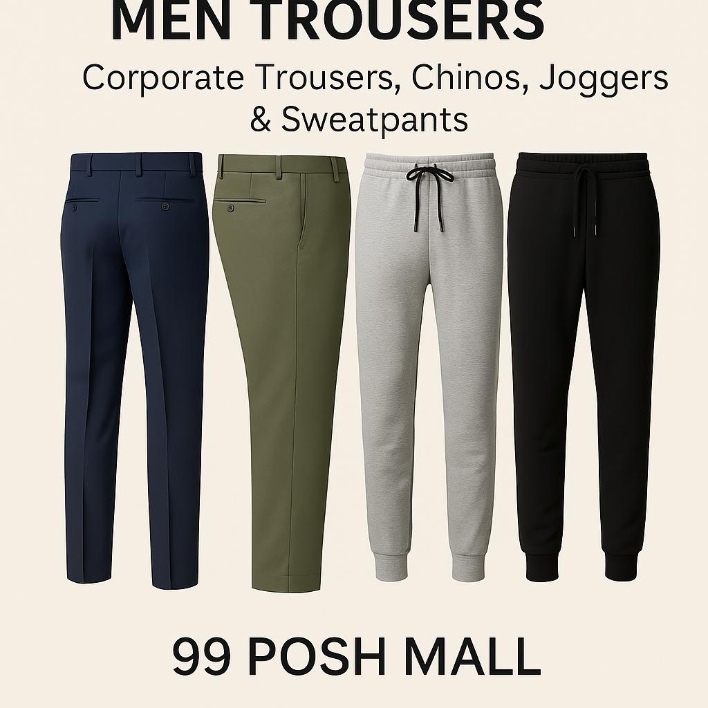 Men Trousers | Corporate Trousers , Chinos , Joggers &amp; Sweatpants