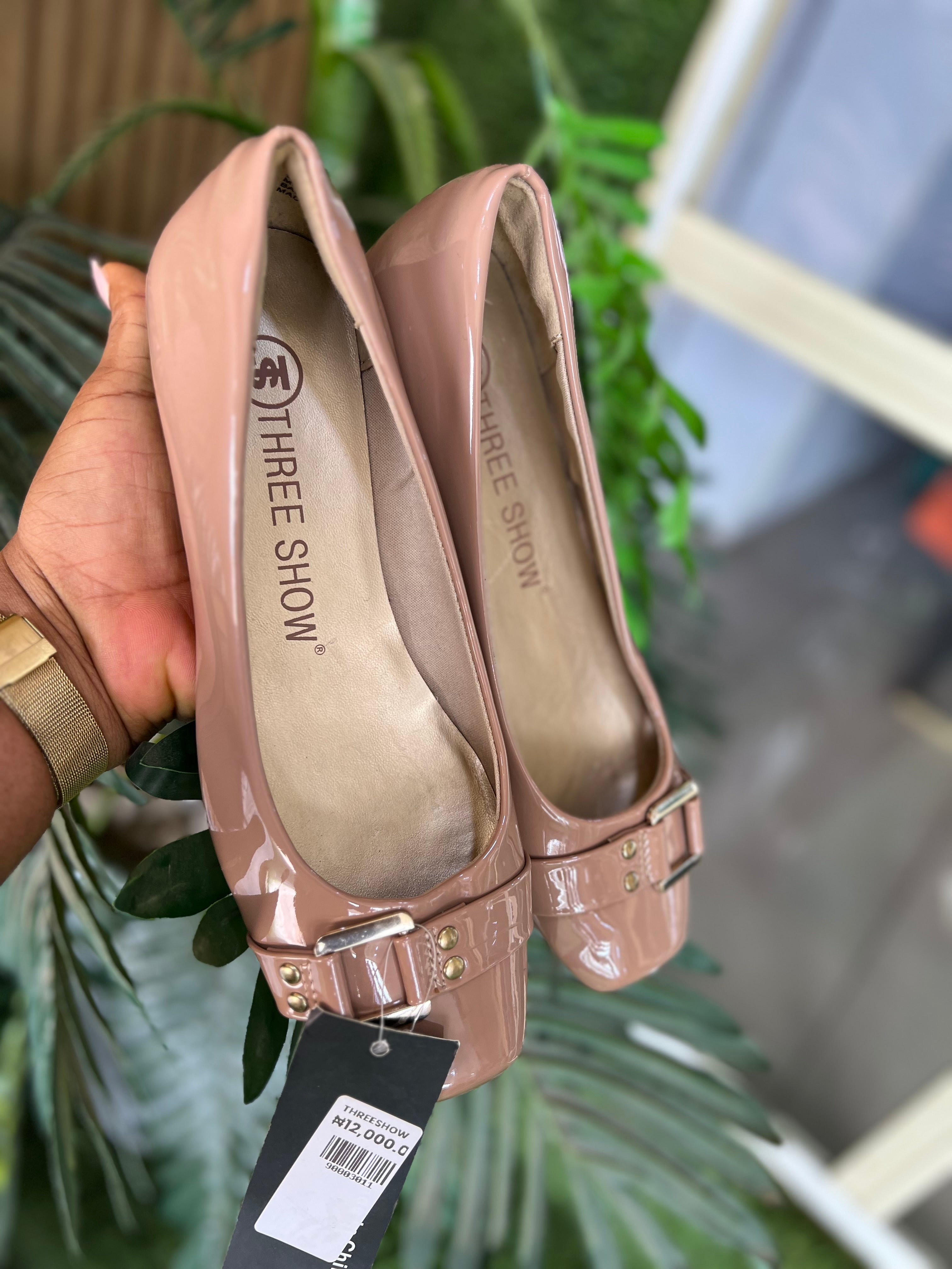 Three Show Flat shoe - Nude