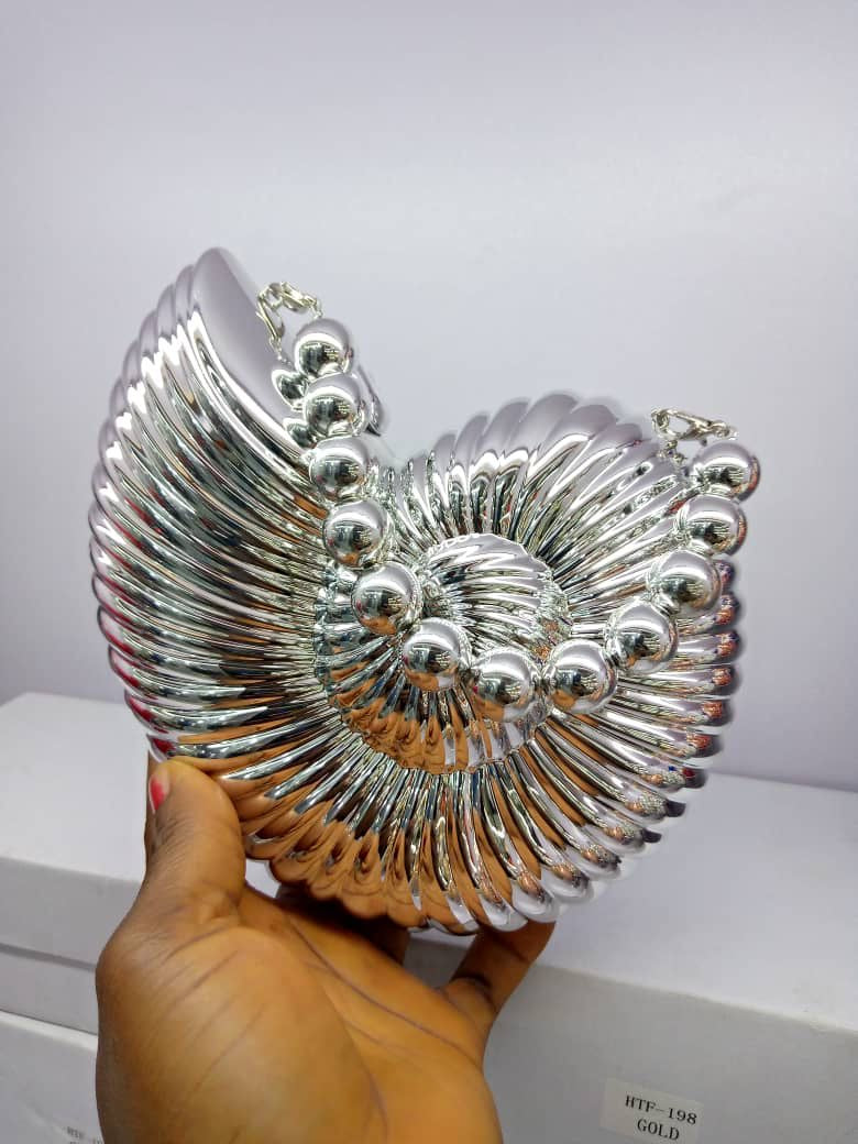 Metallic Seashell Clutch