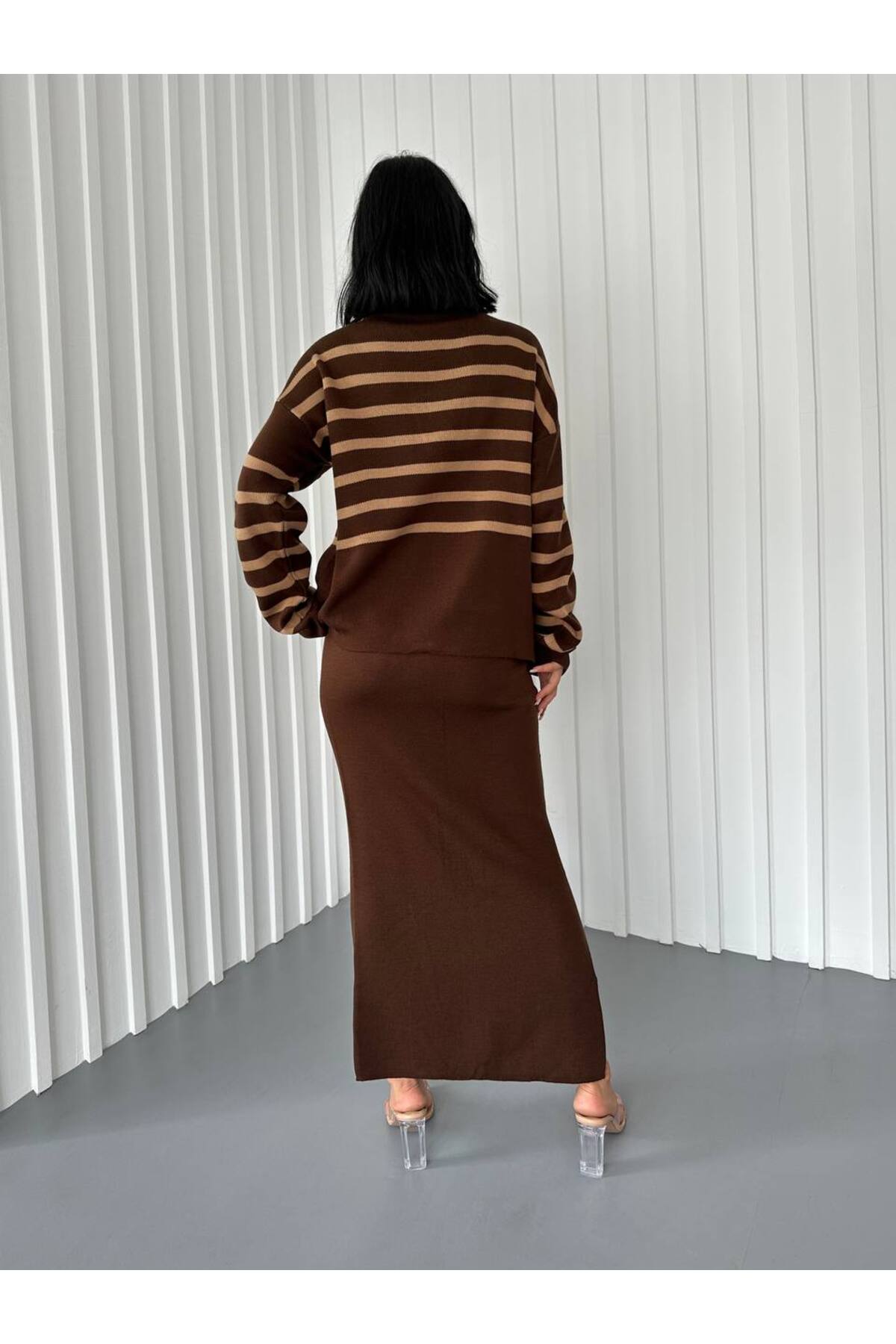 knitwear fabric sweater skirt 2 piece set