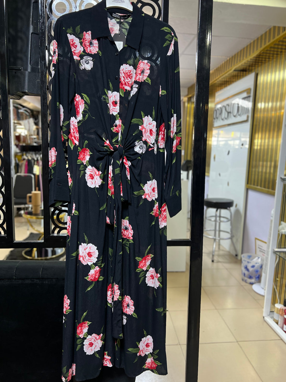 Floral Elegance Maxi Dress (Black Floral Dress)