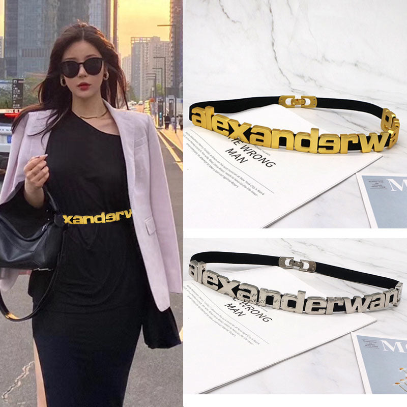 Celebrity Metal Letter Belt for Women