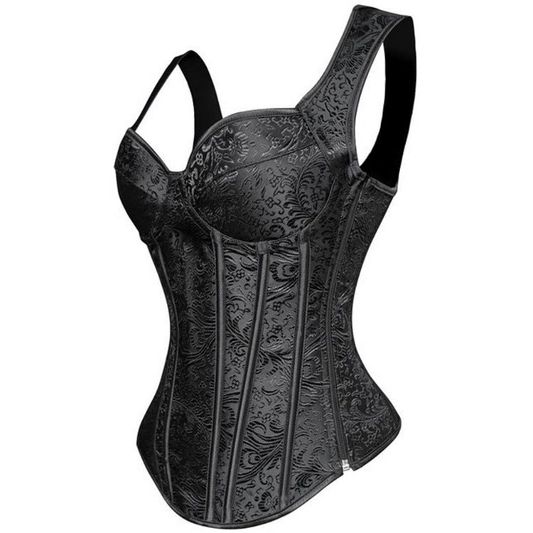 Women Double Shoulder Strap Steel Corset