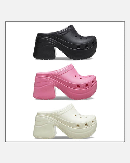 Pink siren clogs