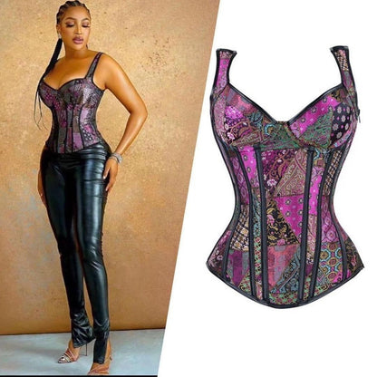 Women Double Shoulder Strap Steel Corset