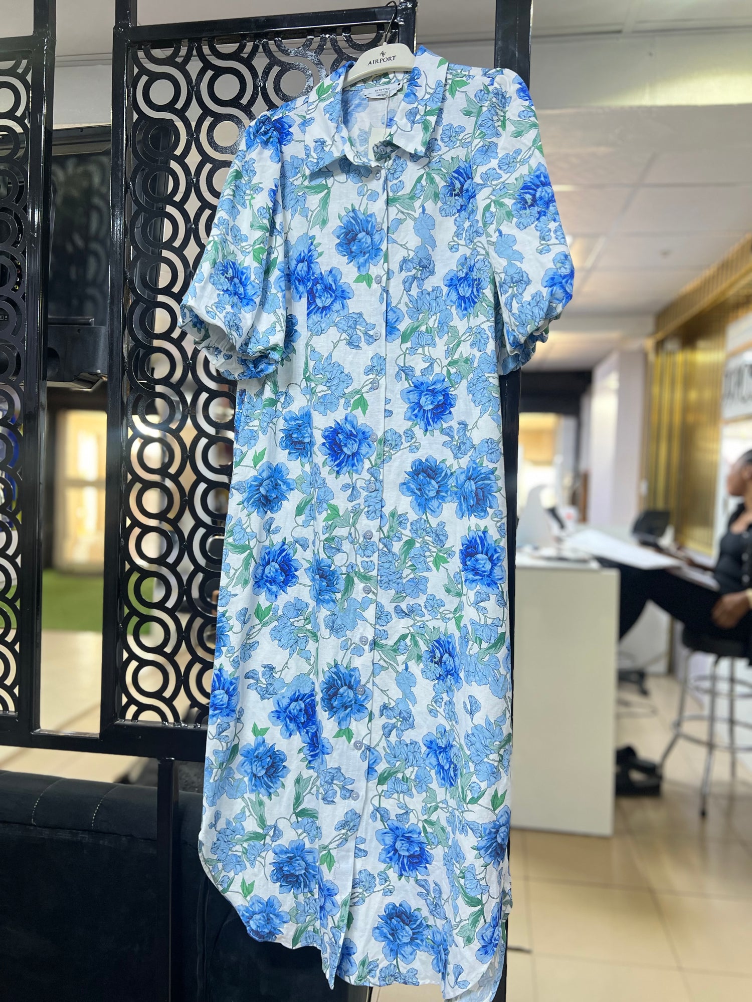 Blue Blossom Shirt Dress (Floral Blue Dress)