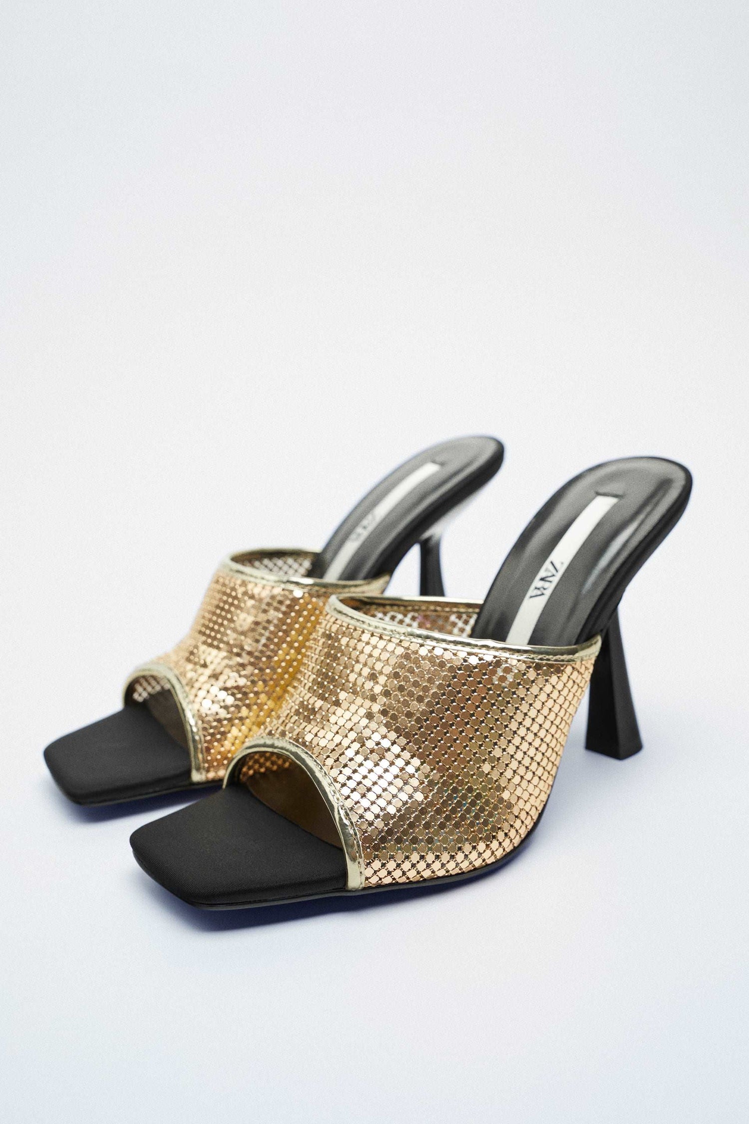 GOLD MESH HIGH SLIPPERS