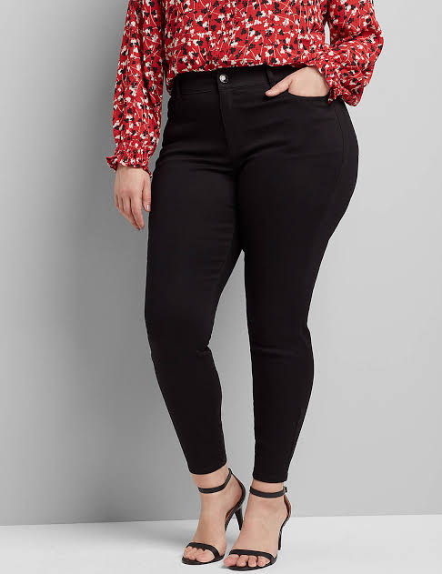 Black Plus-Size High-Waist Skinny Jeans