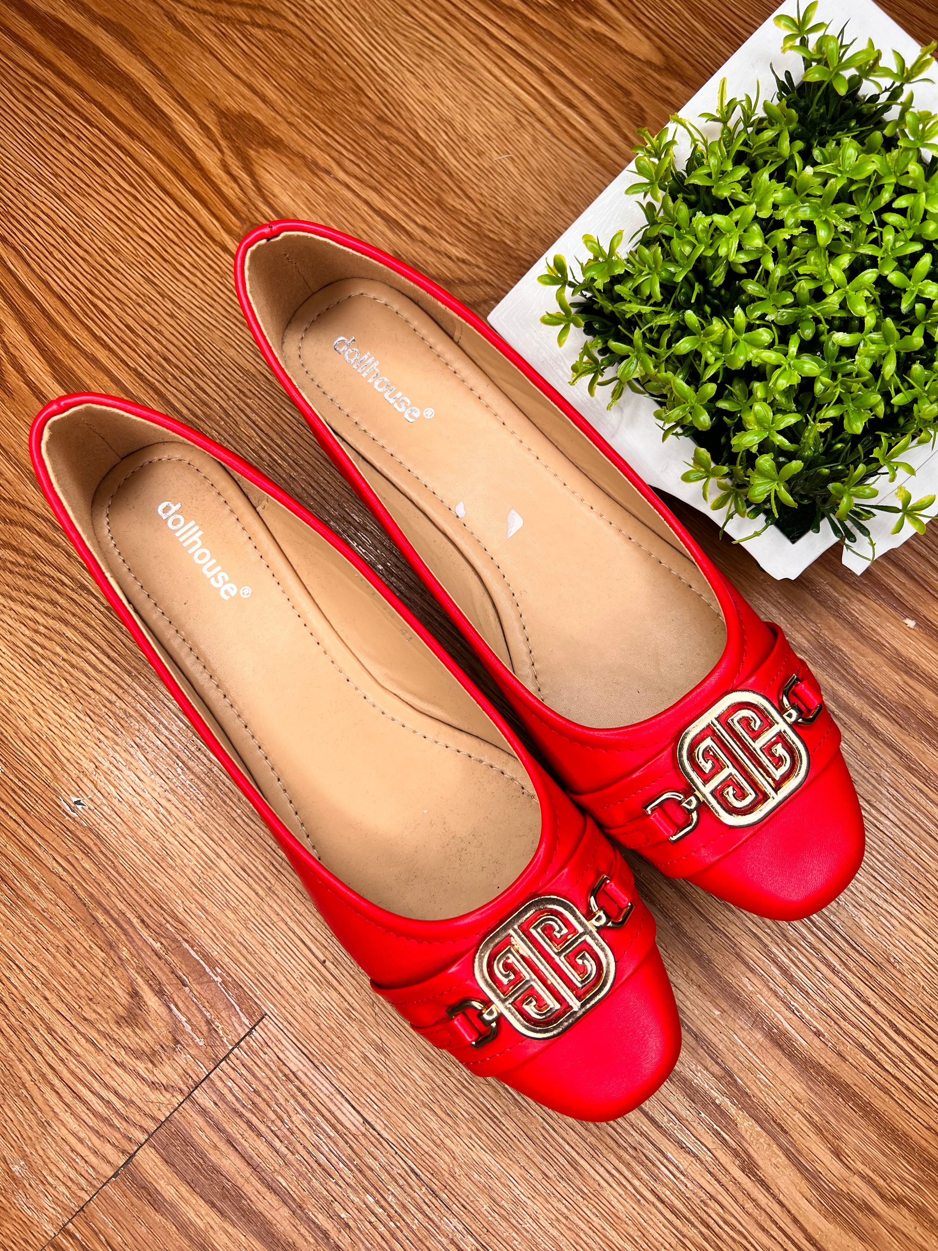 Ladies Red Flatshoe