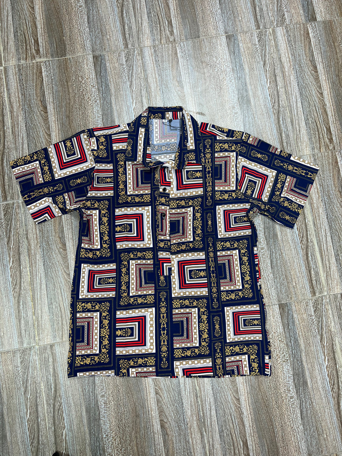 Men Vintage Half-Way Button Shirt