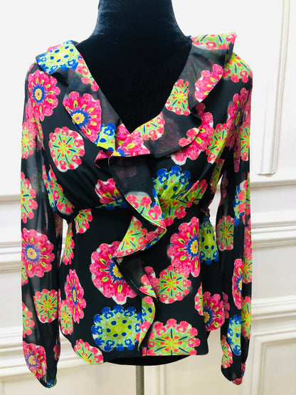 Floral patterned chiffon tops