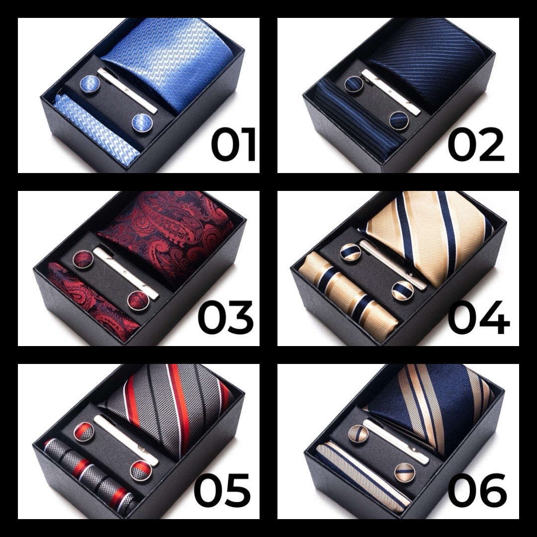 Luxury Tie Gift Set - Complete Accessory Box