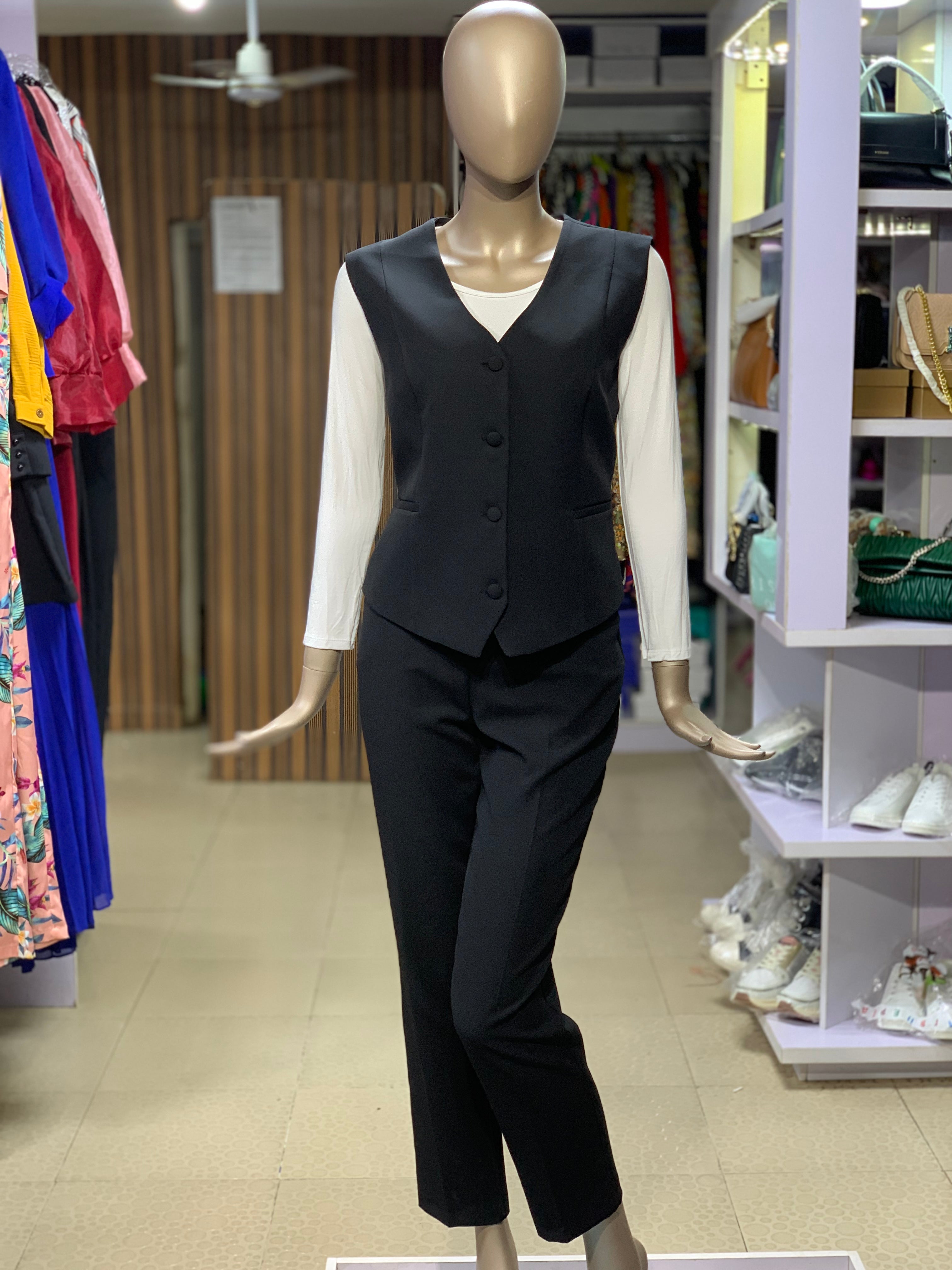 Women Black 2-Piece  Corporate Trouser Set 457