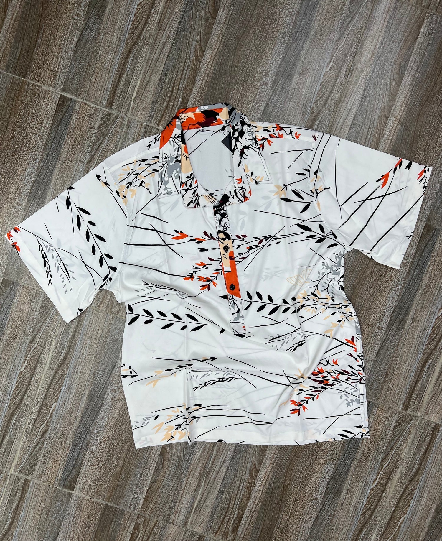 Men Vintage Half-Way Button Shirt