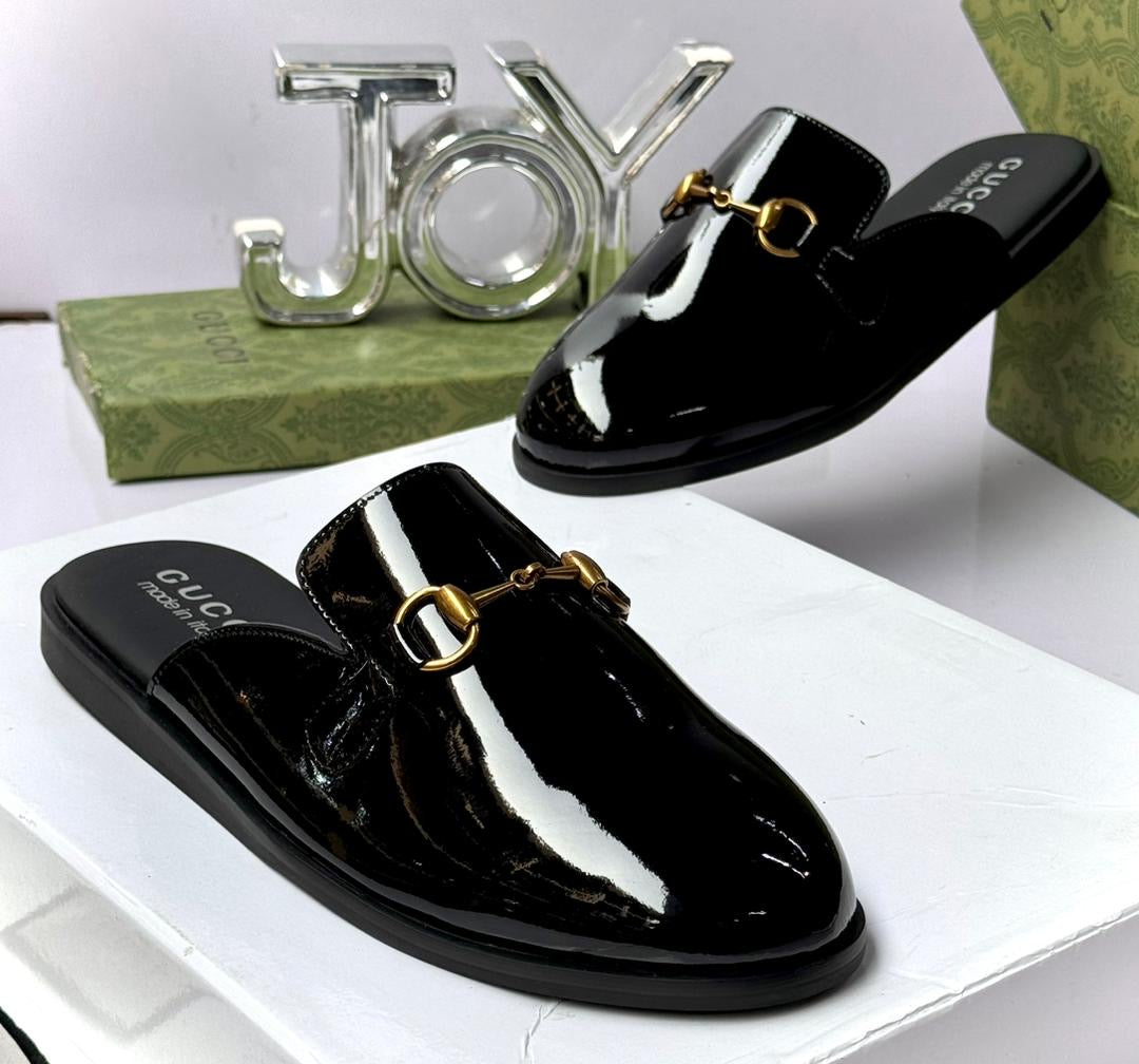 Black Patent Mules