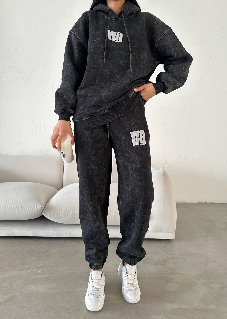 Designer Brand LadiesAcid Wash Hooded Tracksuit