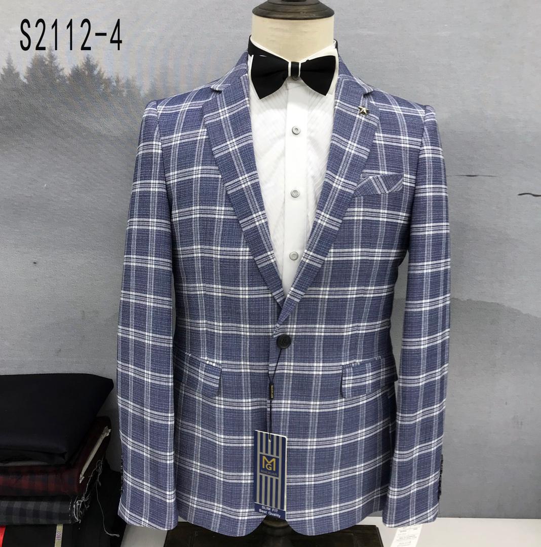 Man Check One-buttoned Blazer