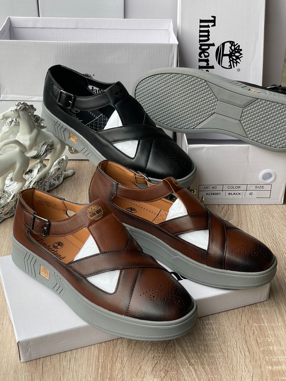 Male Timberland Branded Side Buckle Sandal.- 0876