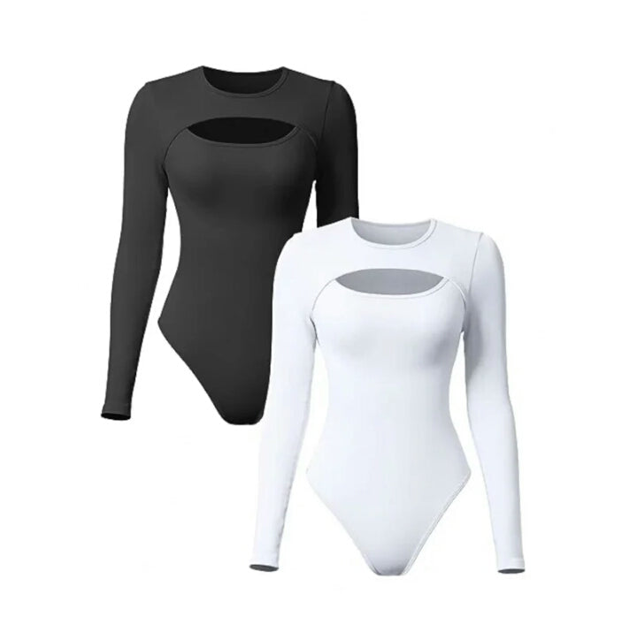 High Quality Round Neck Long Sleeve Cut-out Body Suit