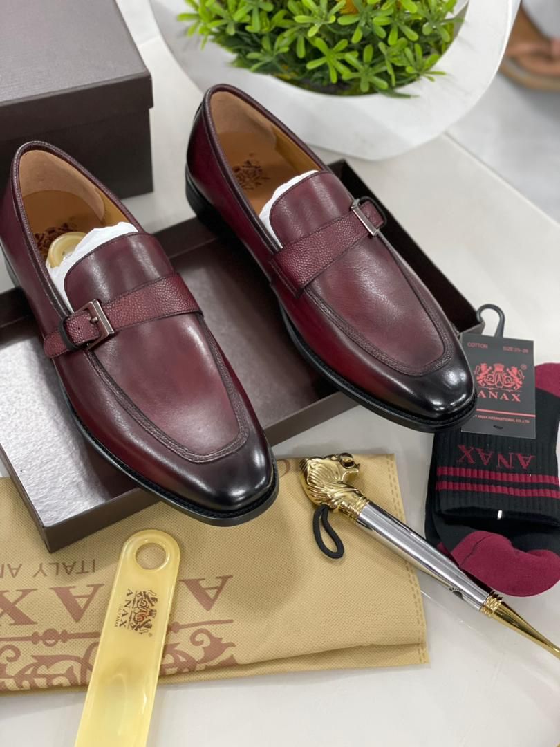 Anax Men Leather Shoe - Wine