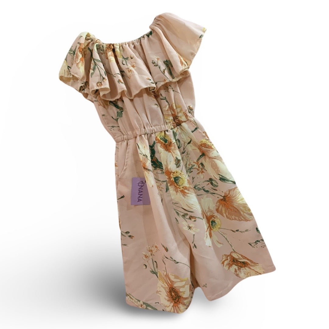 Little Girl Floral Pattern Playsuit - 002