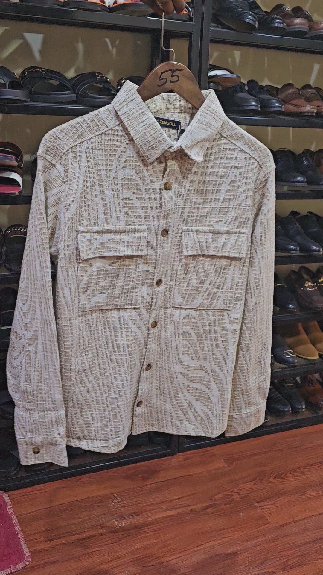 Tribal Print Long Sleeve Men Buttoned Down Shirt