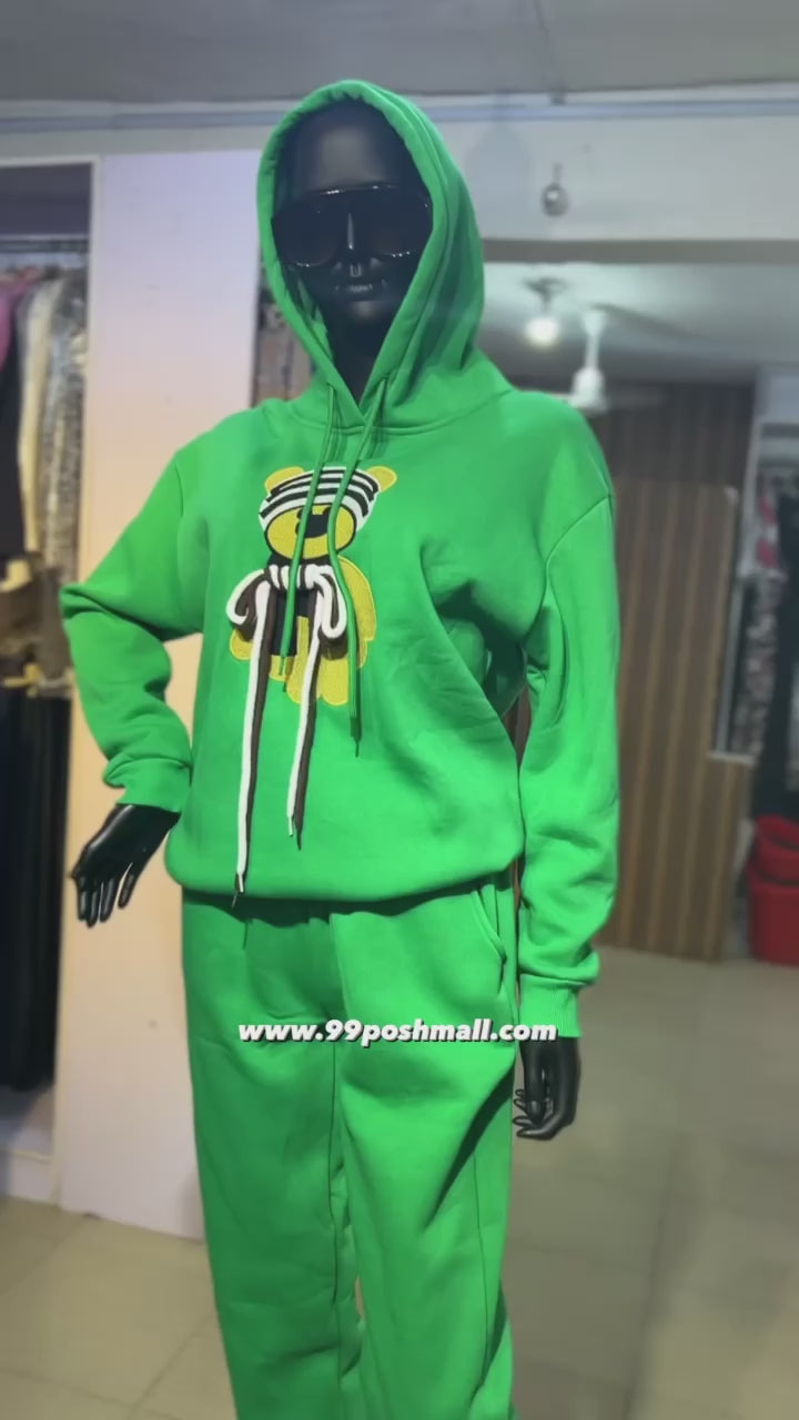 Ladies  Hooded Tracksuit - Green