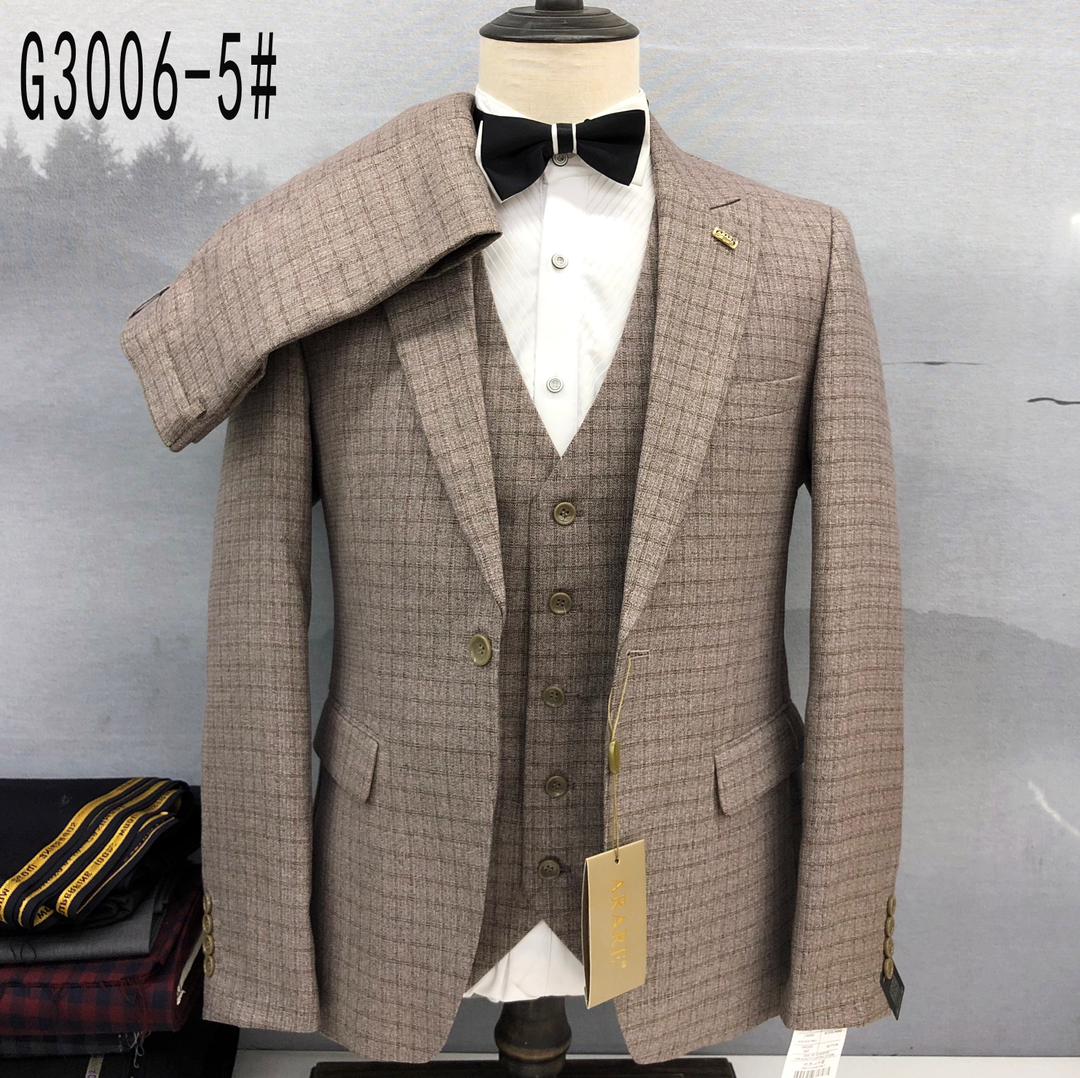 Men Classic Slim-fit 1-Buttoned Check Suit - G3006-5