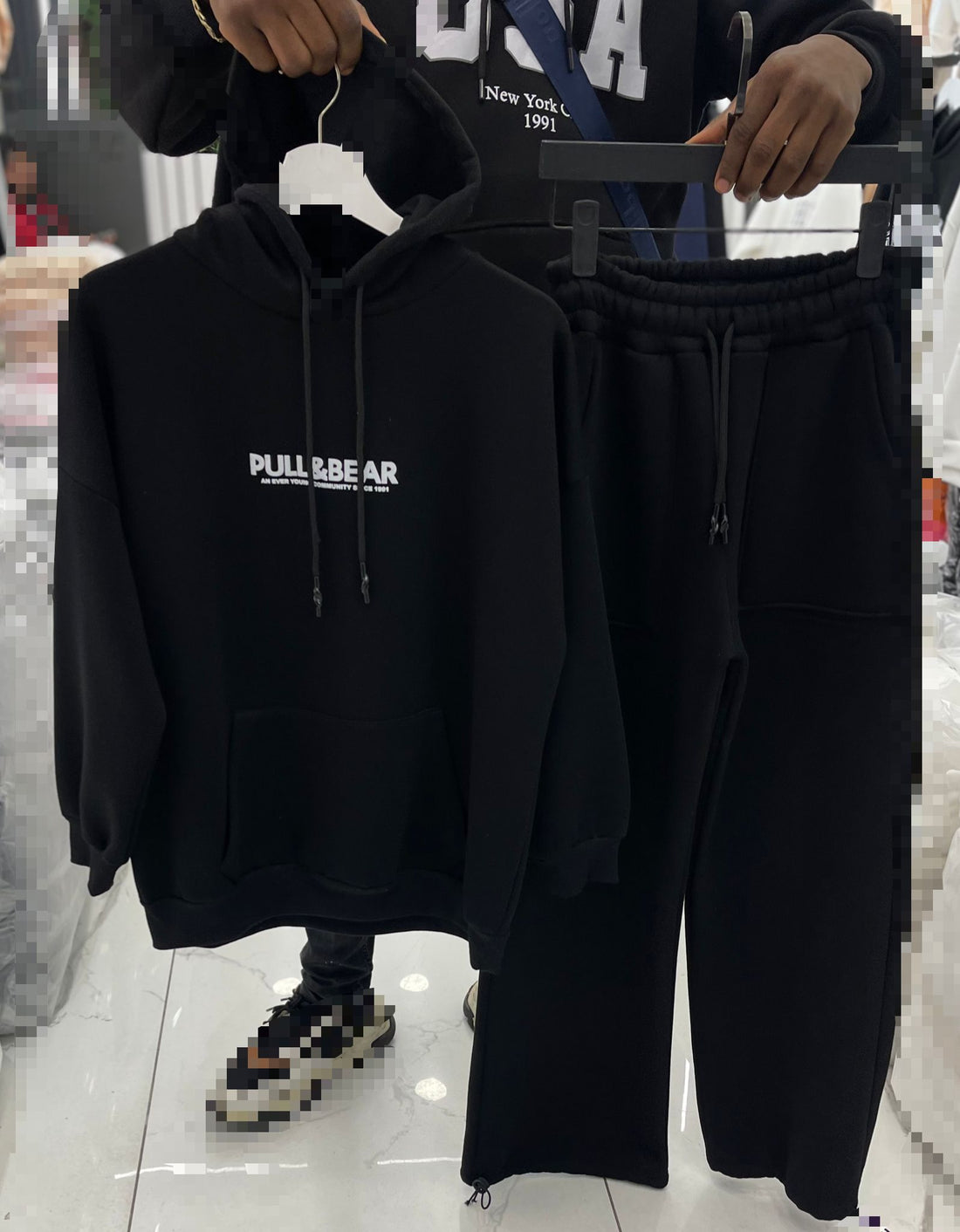 Ladies  Hooded Tracksuit - Pull &amp; Bear Black